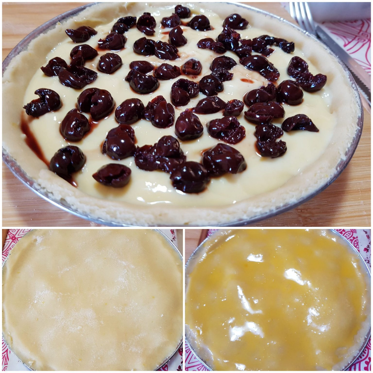 torta morbida con crema pasticcera e amarene