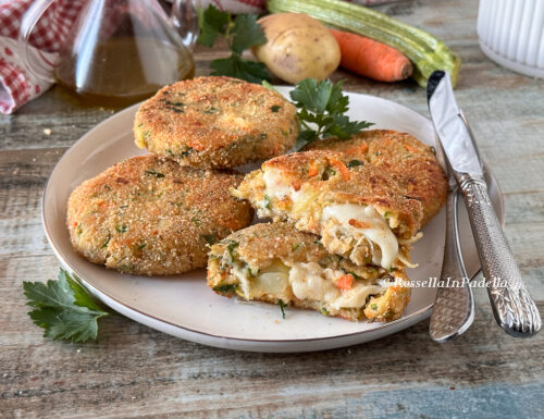 Cotolette di verdure e mozzarella