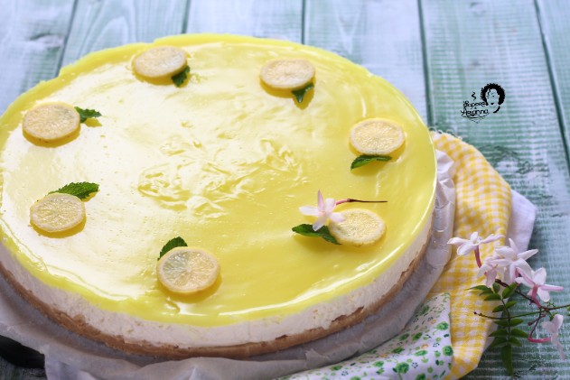 cheesecake al limone senza gelatina con mascarpone