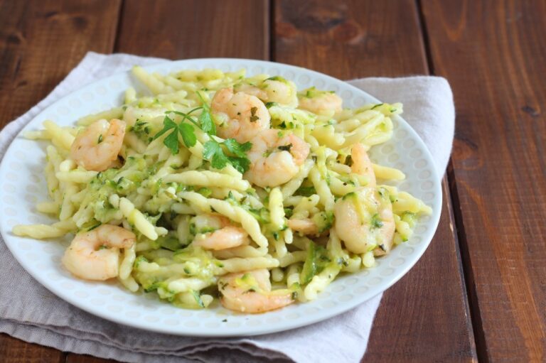 PASTA ZUCCHINE E GAMBERETTI SURGELATI cremosa - Sapore di Arianna