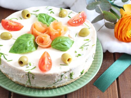 Cheesecake Salata AL SALMONE  senza Gelatina