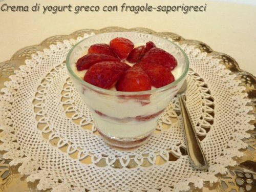 Greek yogurt dessert with strawberries