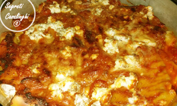 lasagne crema peperoni ricotta mozzarella