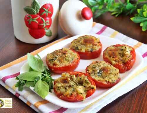 Pomodori gratinati con zucchine e mozzarella