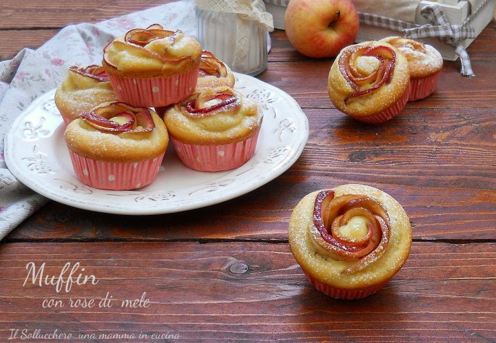muffin con rose di mele