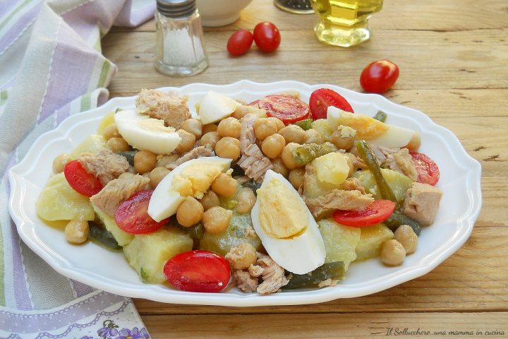 insalata di ceci tonno e uova sode