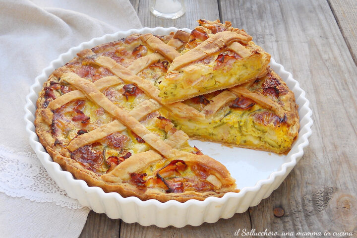 crostata di pasta sfoglia con zucchine oriz