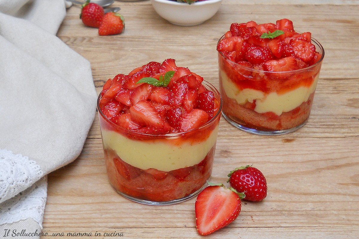 bicchierini con fragole e crema pasticcera oriz