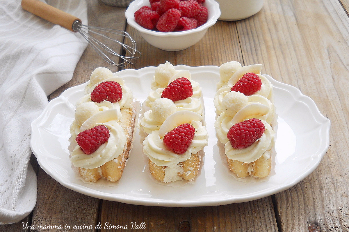 mini tiramisù al cocco e lamponi oriz
