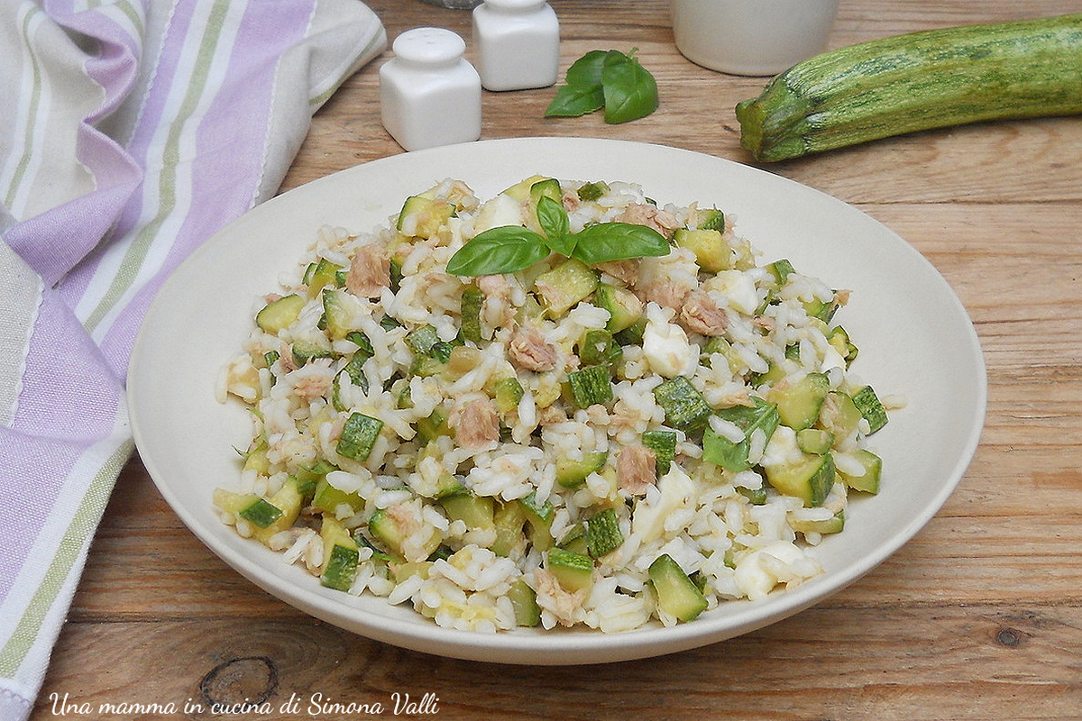 insalata di riso tonno e zucchine