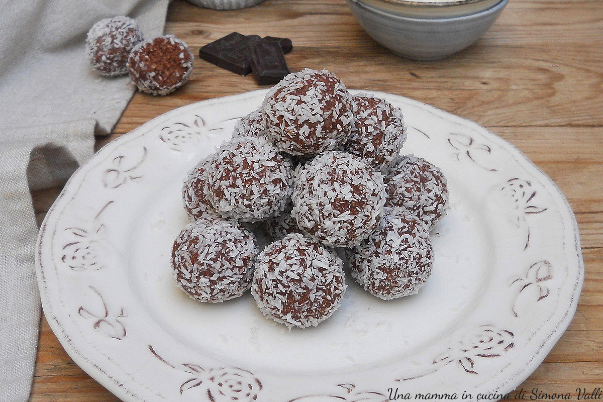 tartufini cocco e cioccolato
