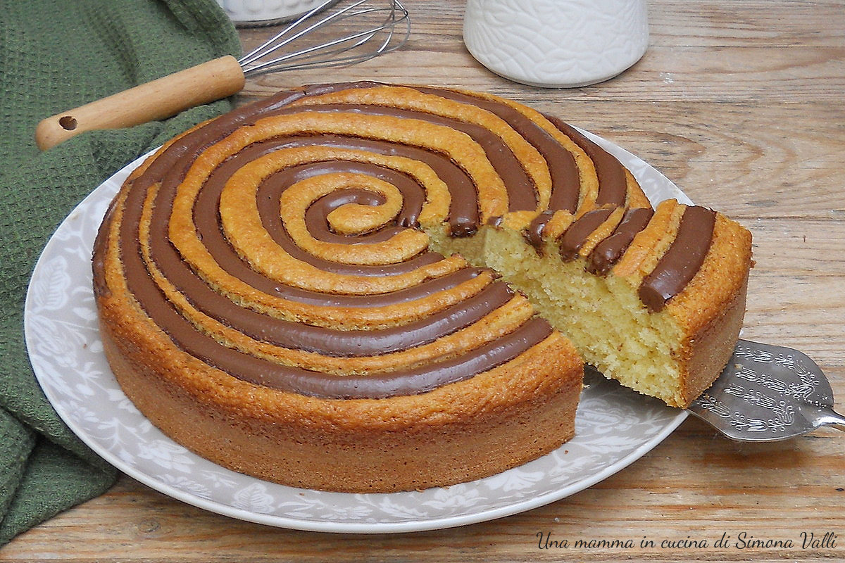 torta girella al cocco e nutella oriz