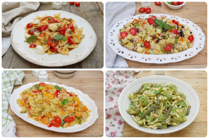 5 Primi piatti freddi estivi facili e ricchi di gusto: pasta alla caprese, cous cous di verdure, insalata di riso, pasta con zucchine e tonno