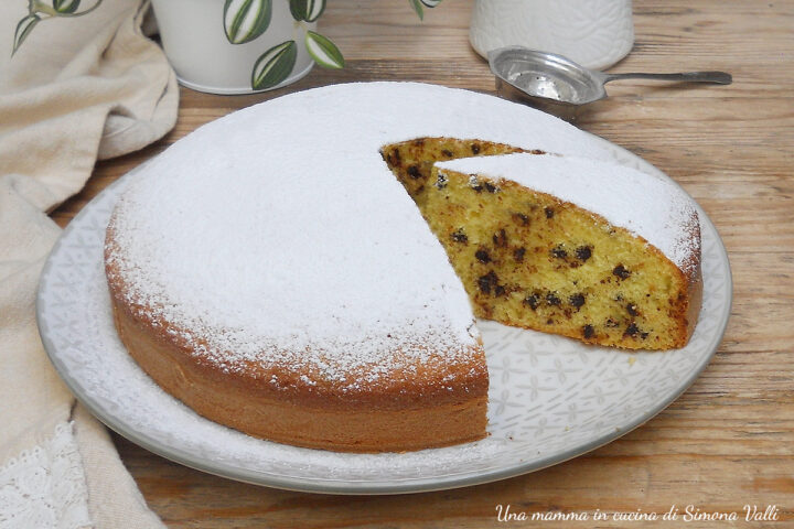 La torta allo yogurt e gocce di cioccolato è un dolce soffice, semplice e goloso che rimane soffice per giorni. Ricetta veloce