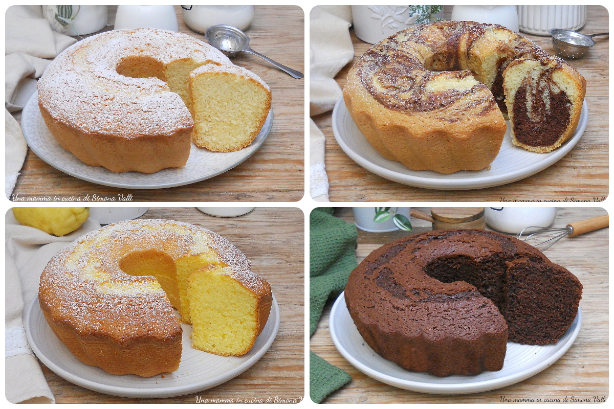 Ciambellone all'acqua più soffice del mondo, scopri le mie 4 varianti senza burro e senza latte facili e veloci per la colazione.