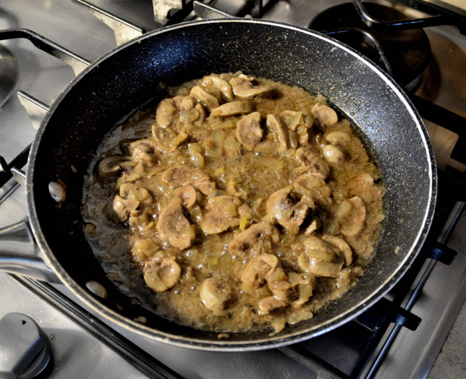 reni e cipolle in pezzetti