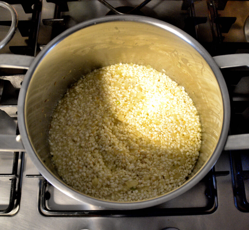 risotto in cottura