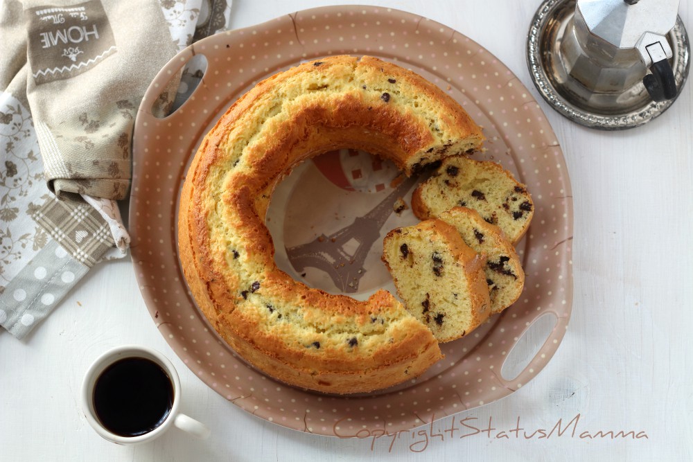 CIAMBELLA CON GOCCE DI CIOCCOLATO che non affondano in cottura