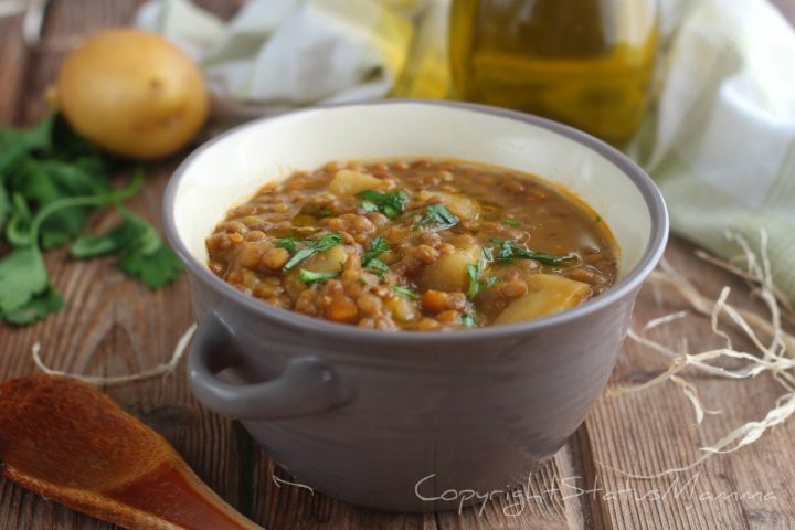 LENTICCHIE E PATATE ricetta zuppa con il bimby 