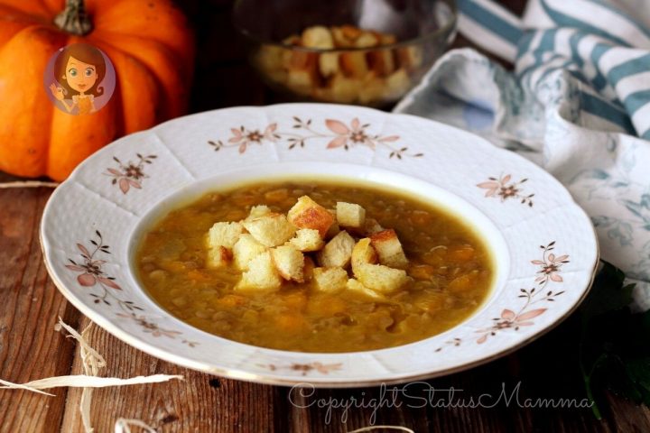ZUPPA DI LENTICCHIE E ZUCCA ANCHE BIMBY ricette con i legumi