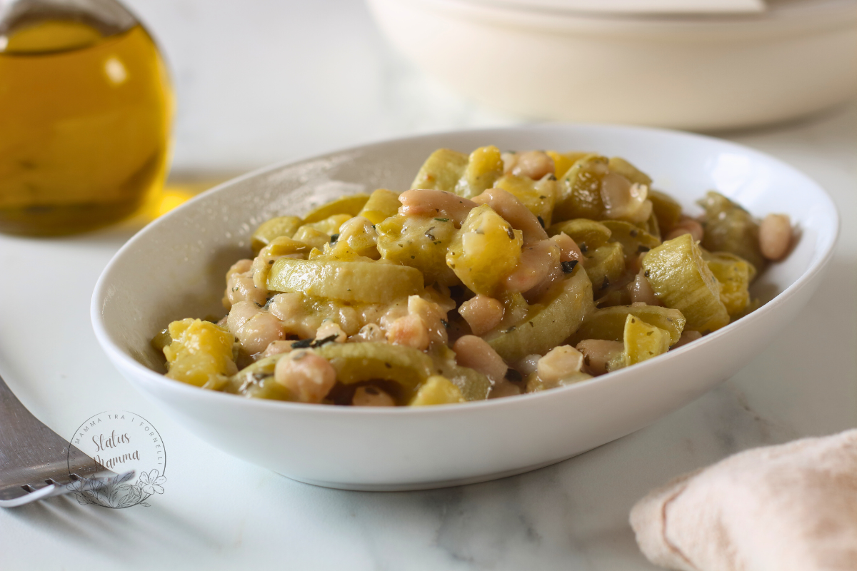 zucchine a trombetta con fagioli