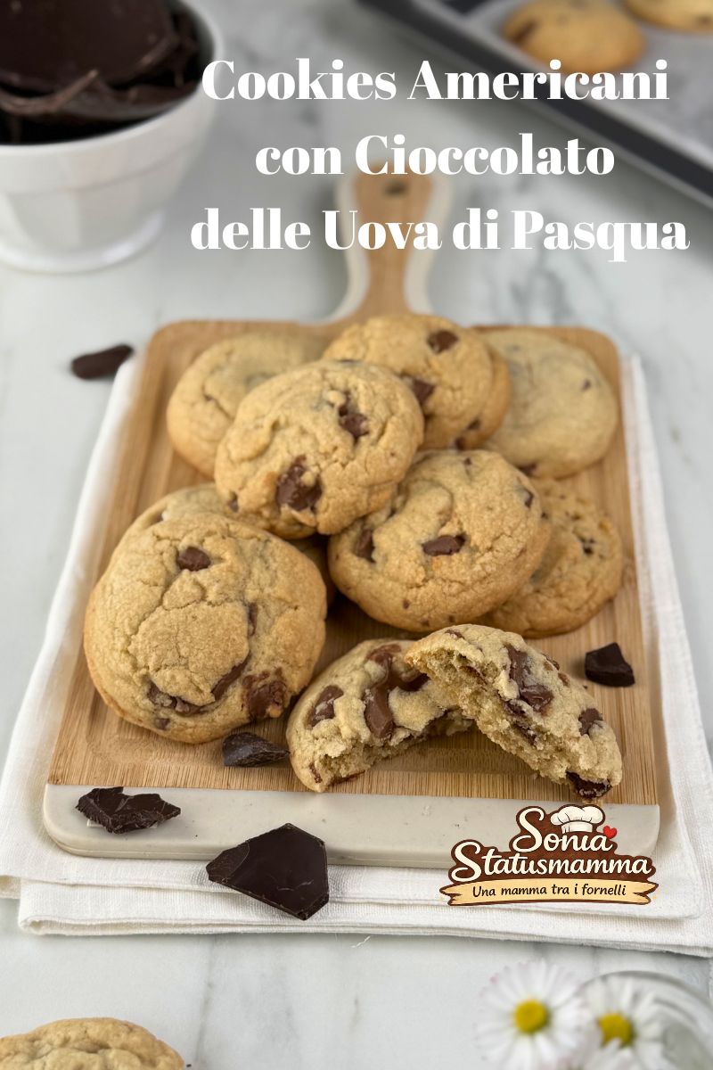 Cookies Americani con Cioccolato delle Uova di Pasqua: Ricetta Facile dal blog Status Mamma una mamma tra i fornelli 