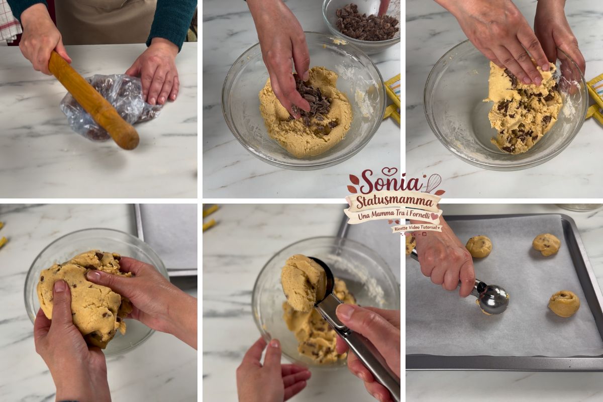 pasta frolla cookies americarni con uova di Pasqua impasto e formatura 3