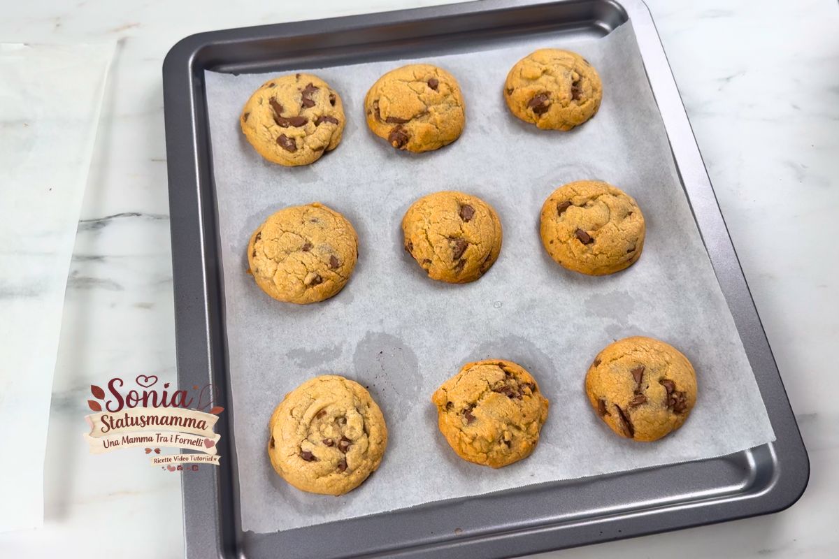 pasta frolla cookies americarni dopo la cottura appena sfornati