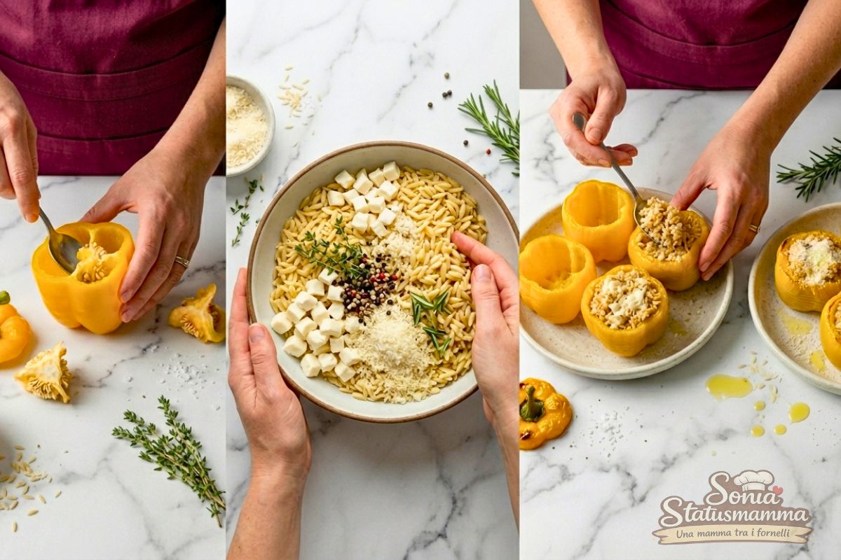 Preparazione peperoni ripieni con Bimby passaggio finale