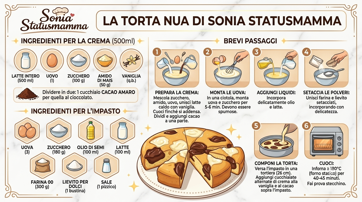 Infografica ricetta Torta Nua sonia statusmamma scaricabile 