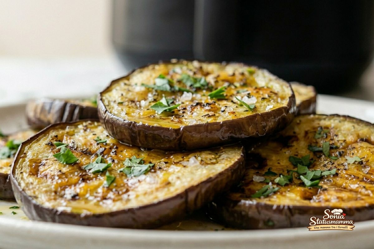 Melanzane grigliate in friggitrice ad aria ricetta veloce estiva