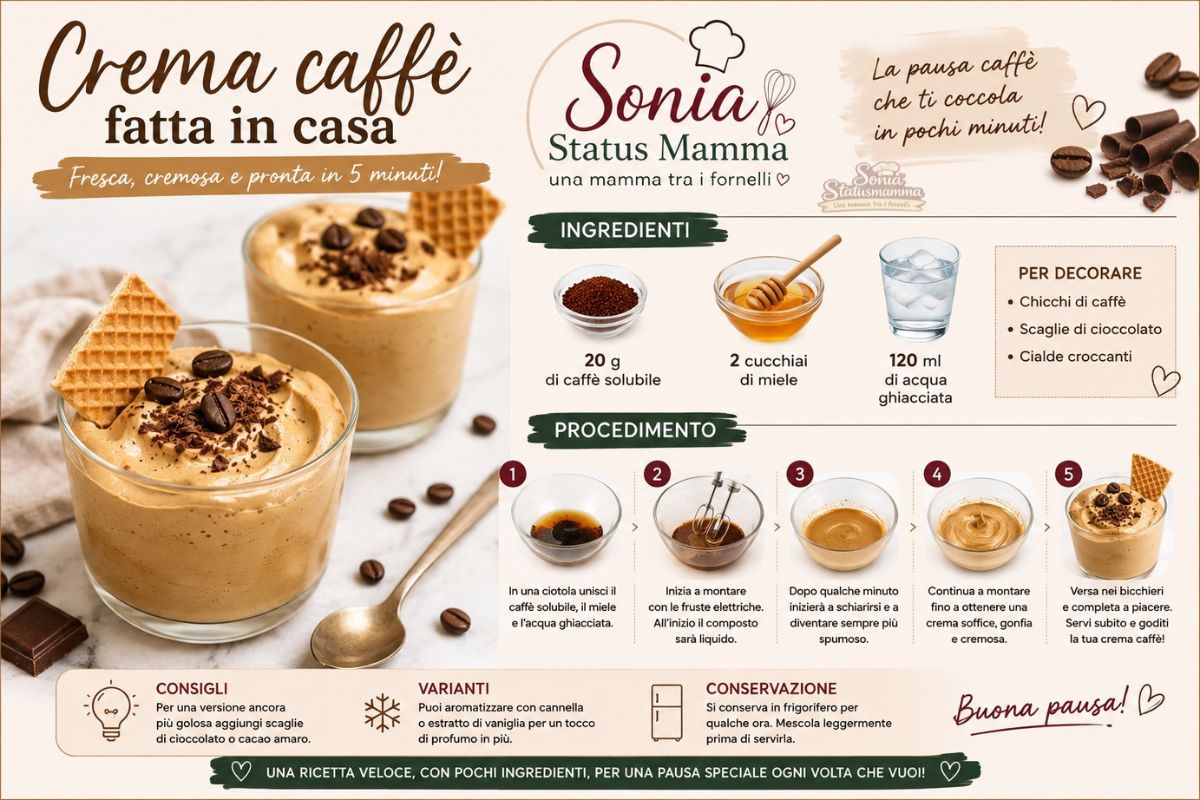 Crema Caffè fatta in casa, infografica da salvare