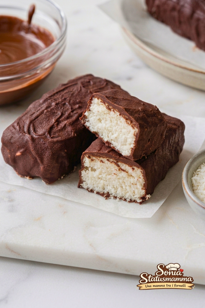 Dolcetti al Cocco e Cioccolato Veloci e Senza Cottura