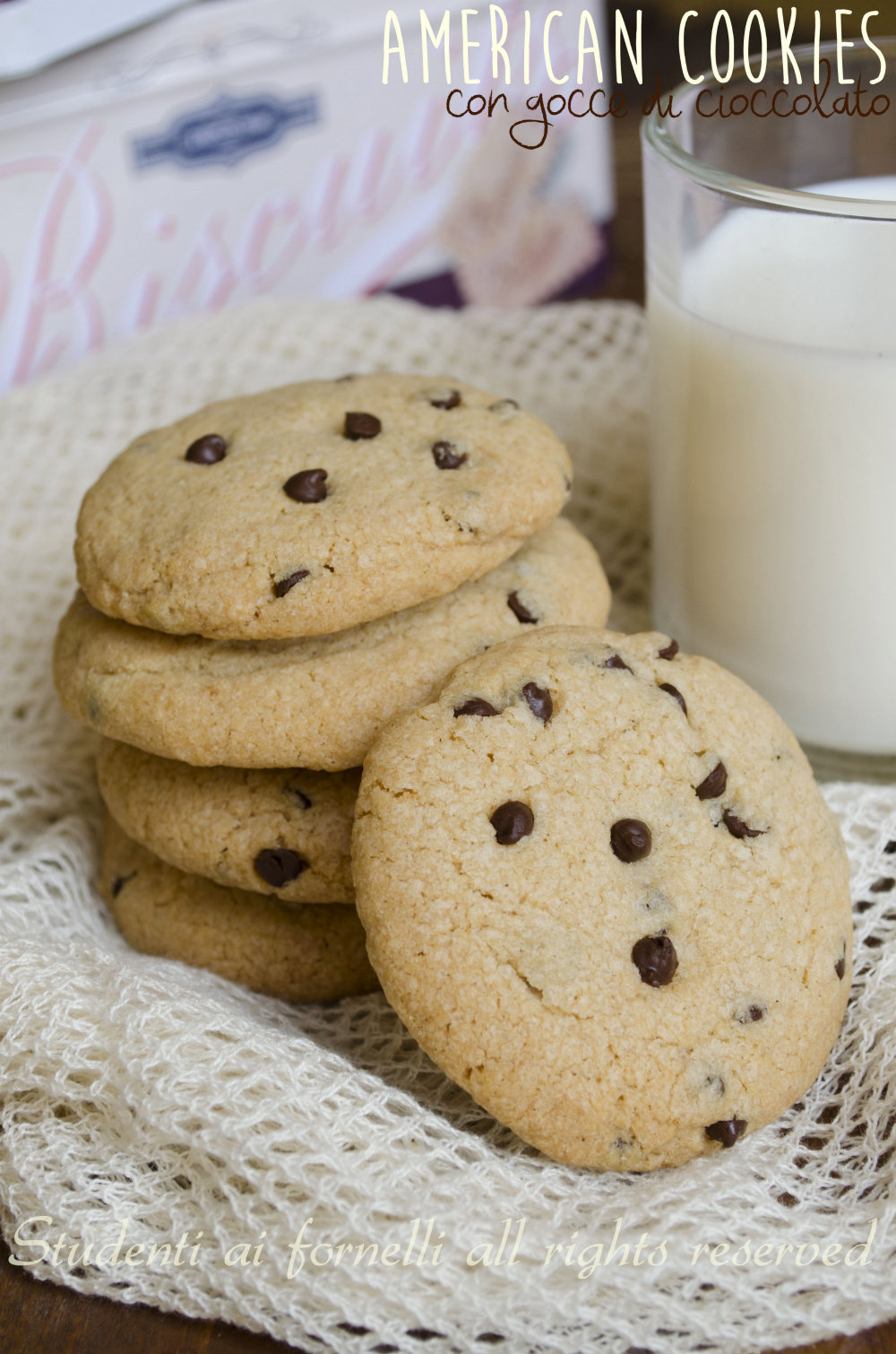 american cookies con gocce di cioccolato ricetta biscotti facili e golosi