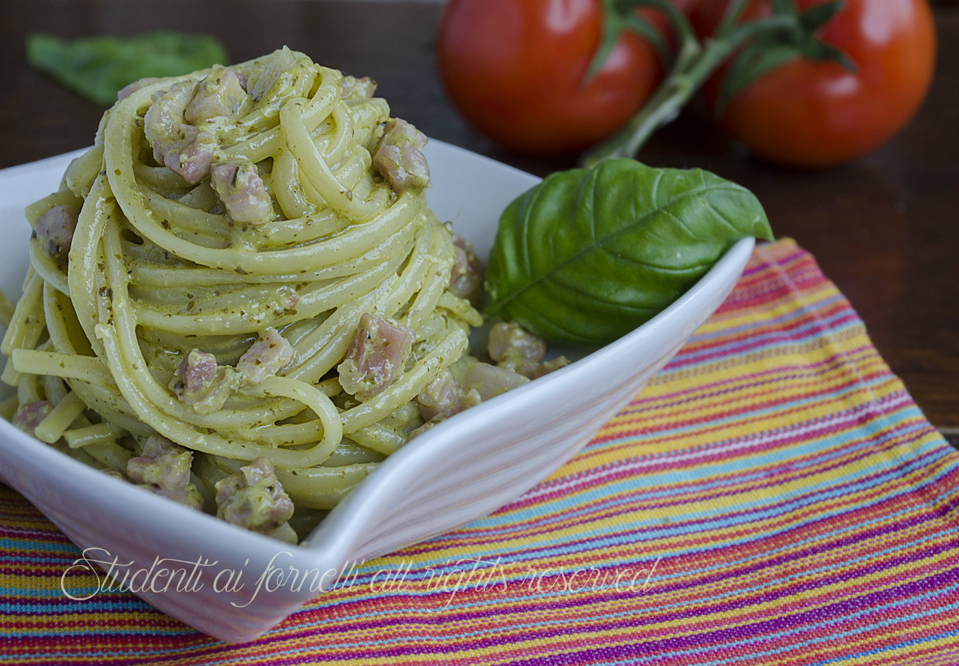 Pasta Pesto E Pancetta Cremosa E Velocissima Senza Panna