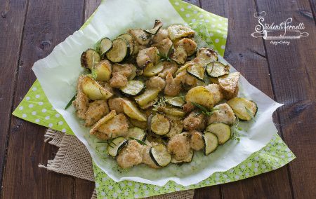 pollo con zucchine e patate in friggitrice ad aria o forno ricetta secondo