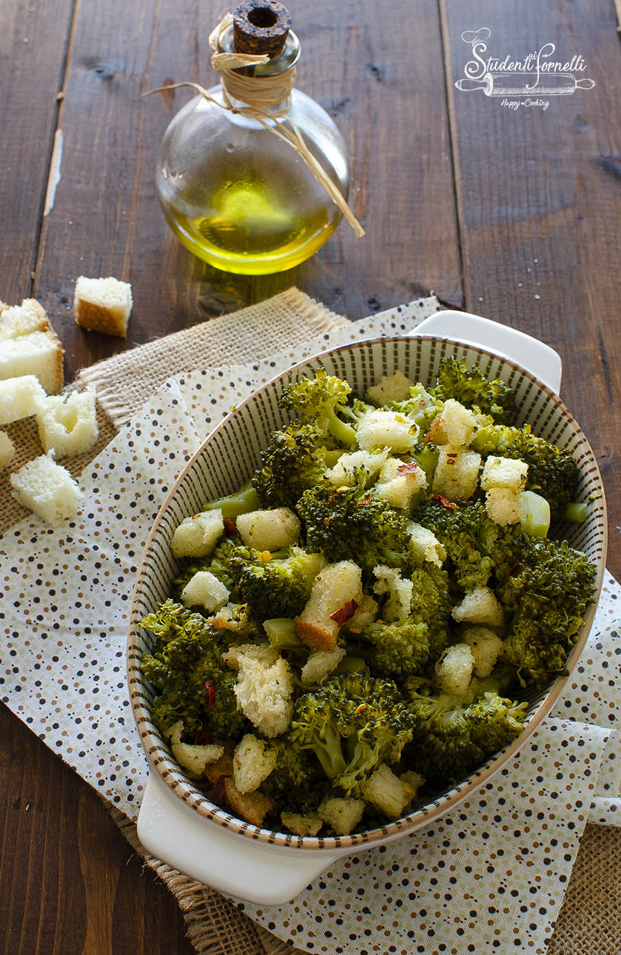 broccoli gratinati con pane al peperoncino ricetta