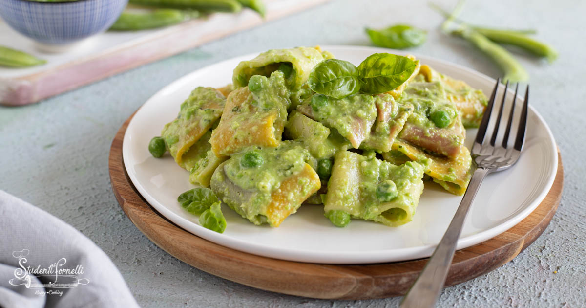 PASTA CON CREMA DI PISELLI Facile e Veloce