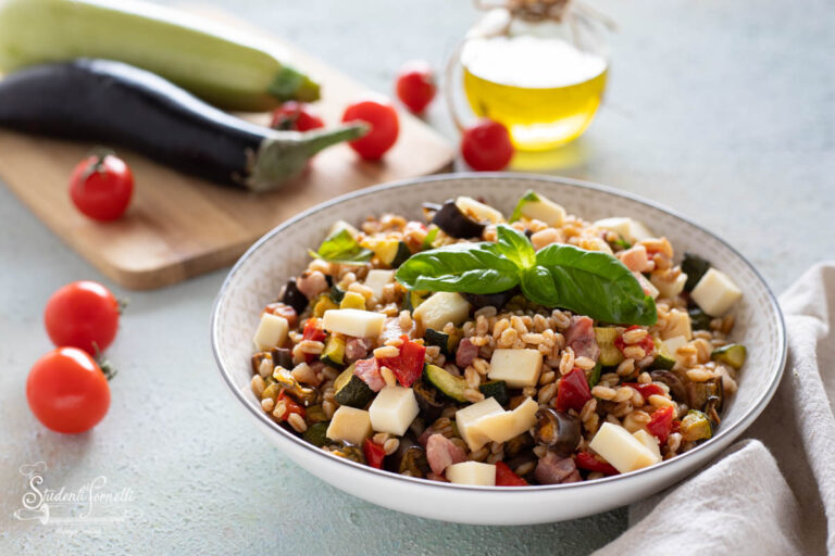 INSALATA DI FARRO PANCETTA E VERDURE (Ricetta Insalata Estiva)