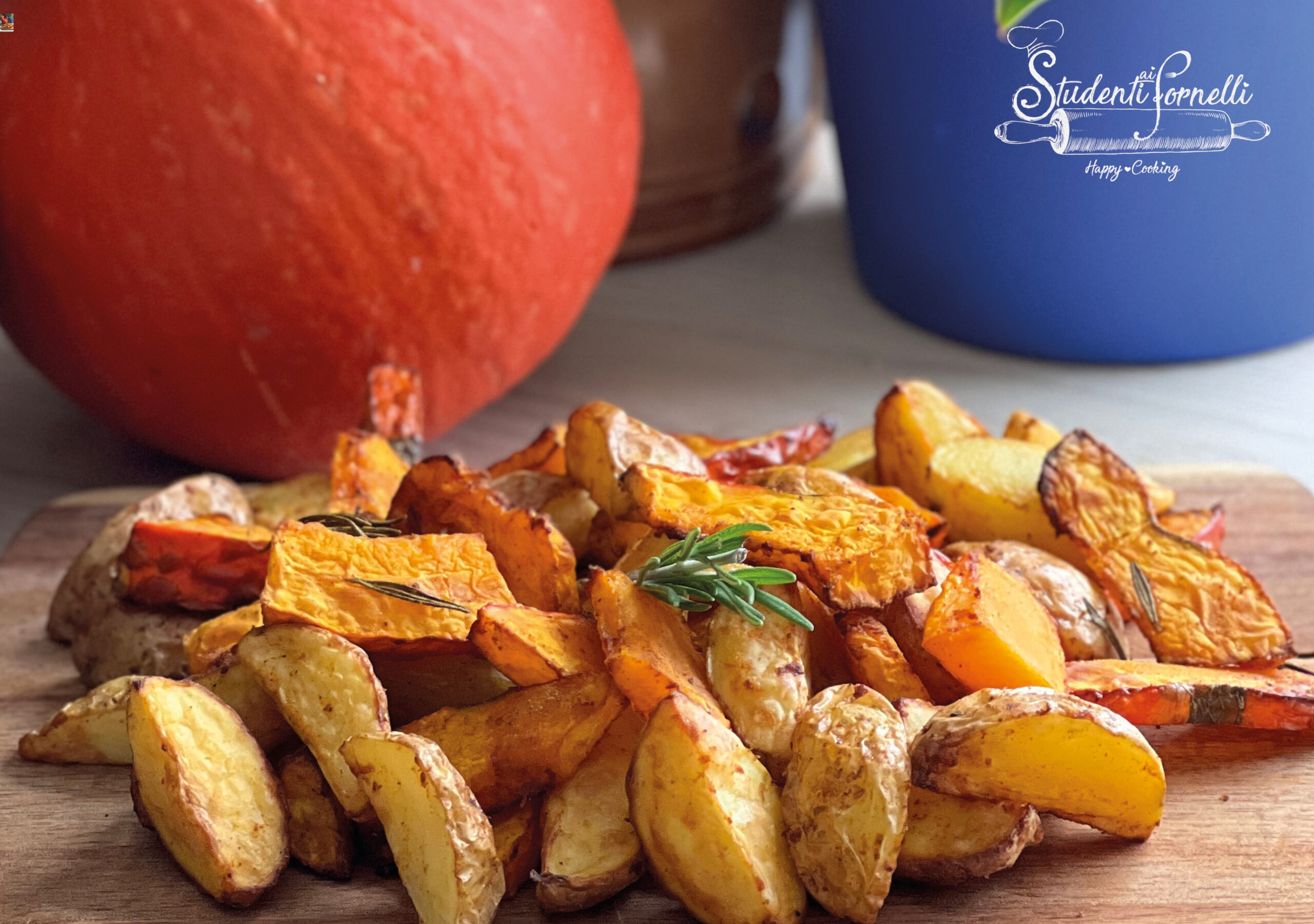 zucca e patate in friggitrice ad aria
