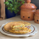 Farinata di zucchine e porri in padella