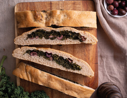SCHIACCIATA CON CAVOLO RICCIO E OLIVE