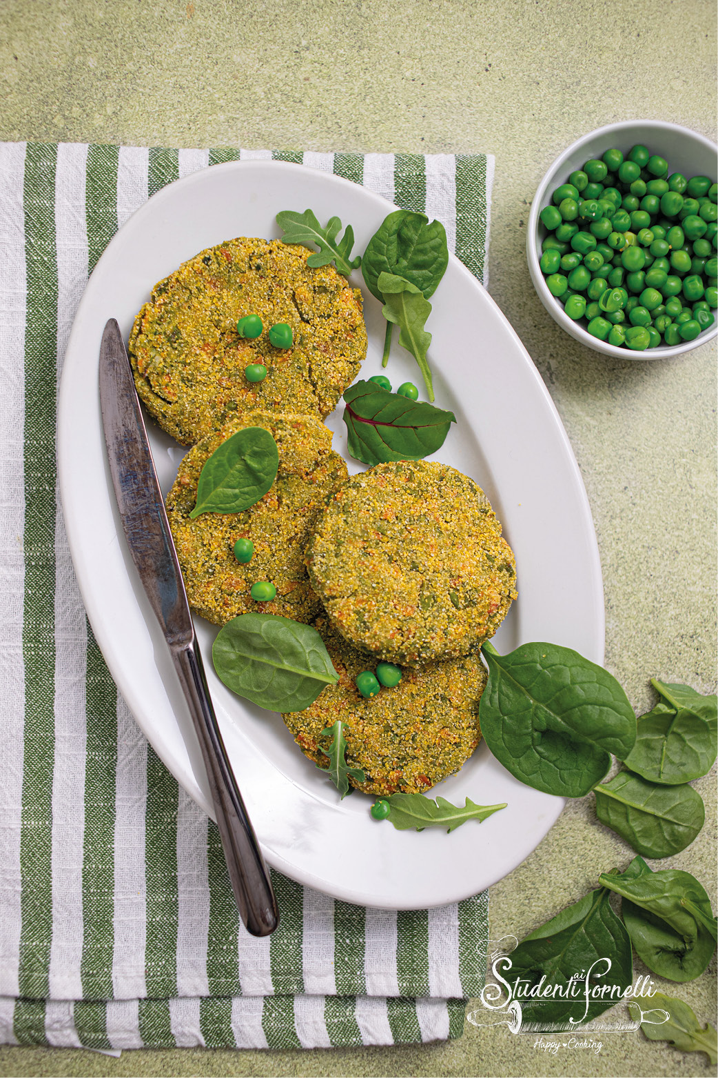 cotolette di piselli e avena ricetta vegana