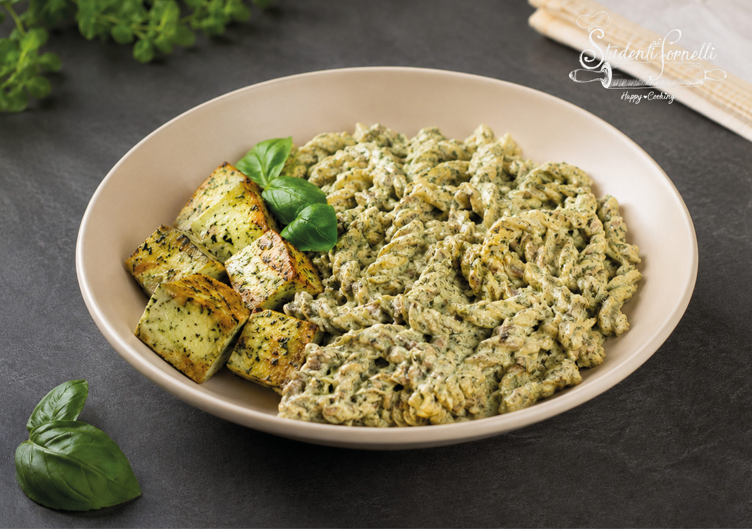PASTA CON PESTO DI ZUCCHINE E TOFU