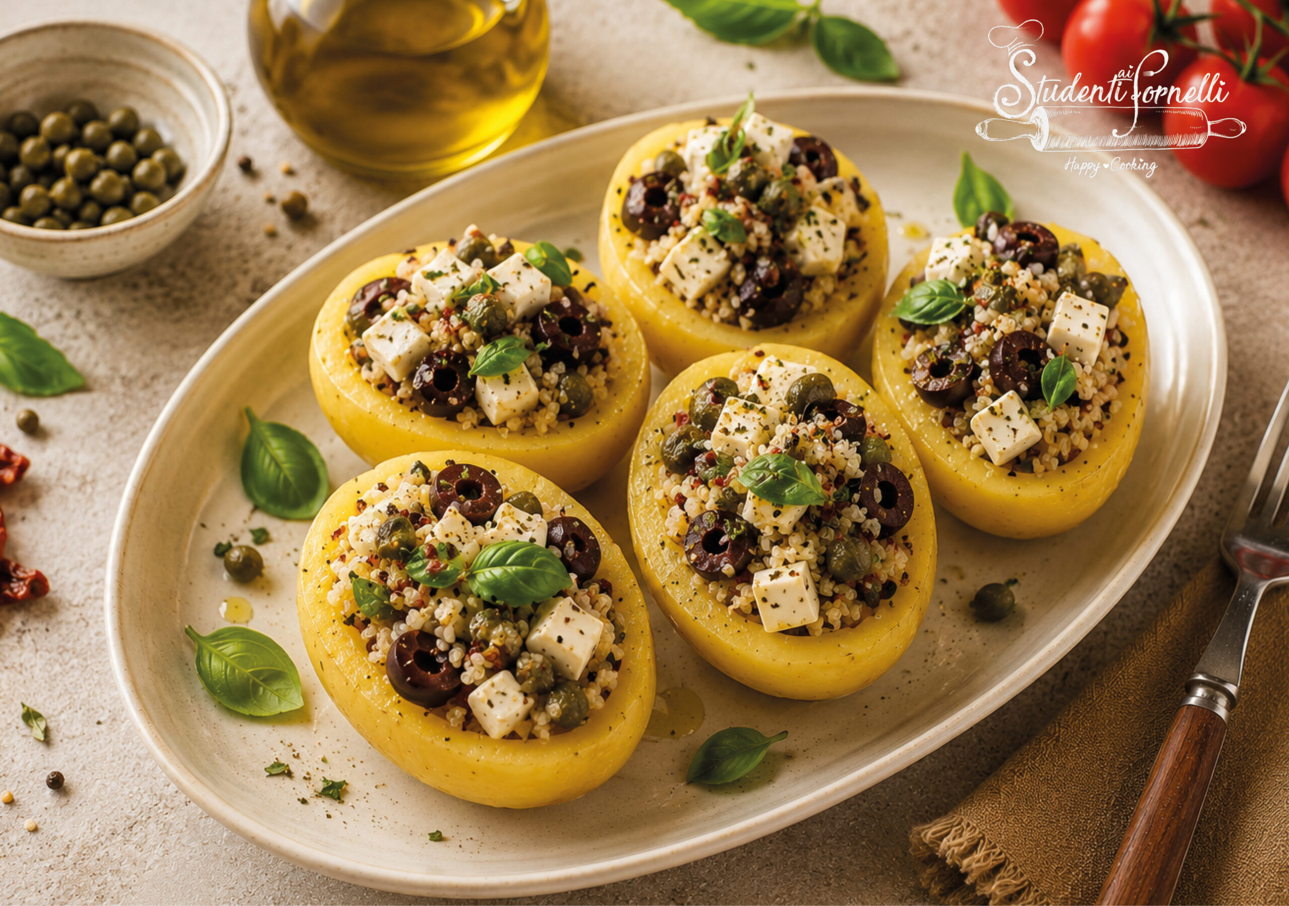 patate ripiene con bulgur e tofu