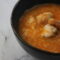 Zuppa di riso con rana pescatrice e gamberetti
