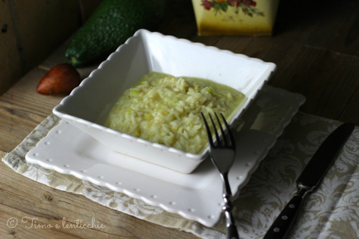 Risotto all'avocado e sedano rapa