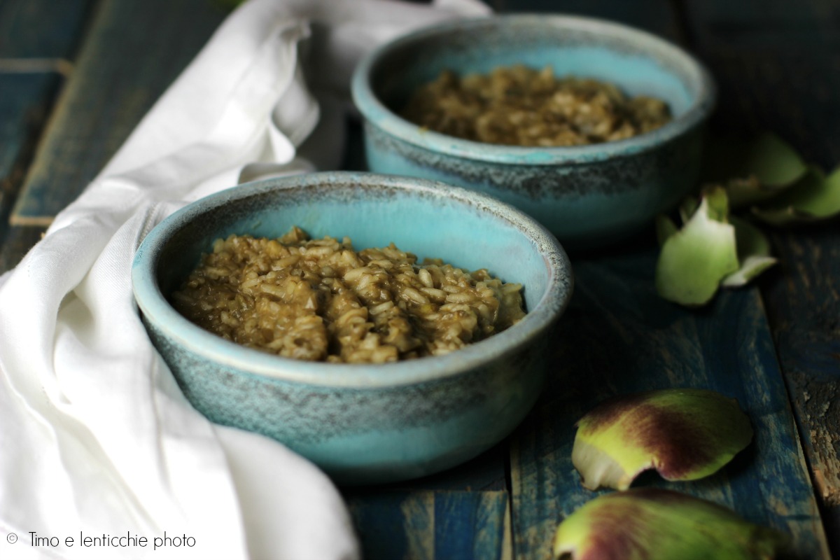risotto di carciofi con riso integrale