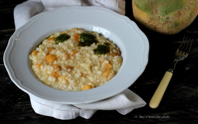 Risotto al cavolo navone e pesto