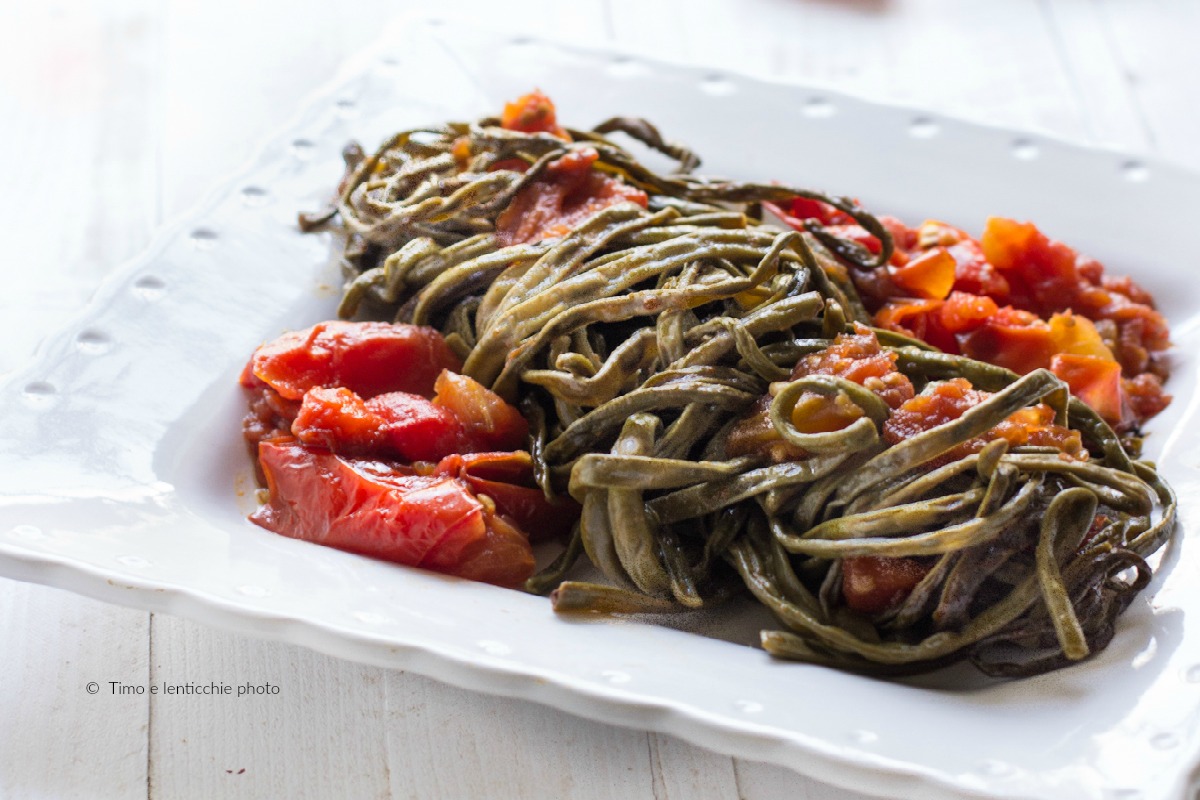 Fagiolini spaghi di Sant'Anna al pomodoro
